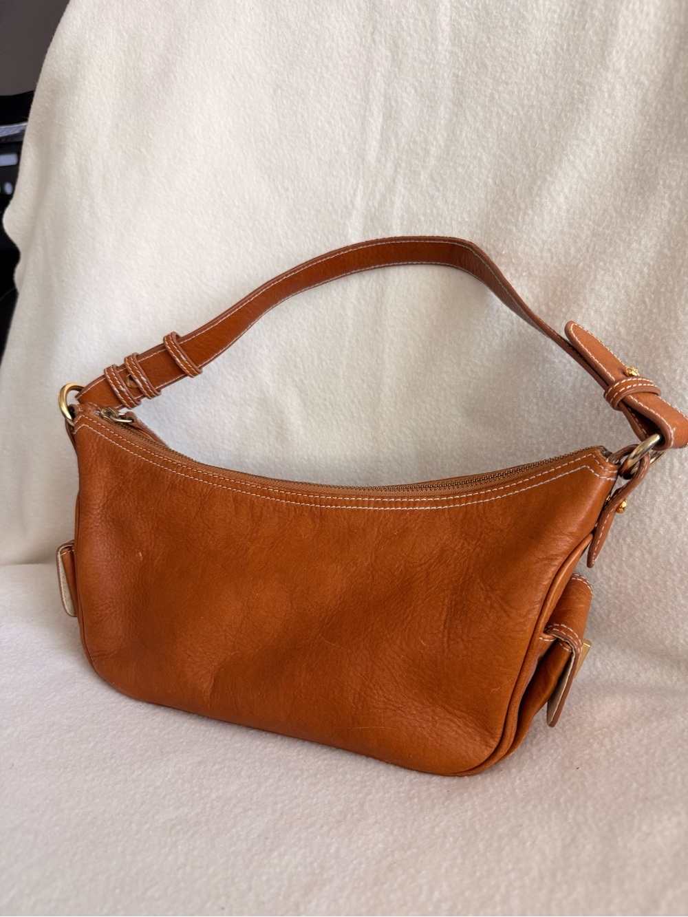 Ralph Lauren Warm Cognac Leather Shoulder Bag - Picture 6 of 6